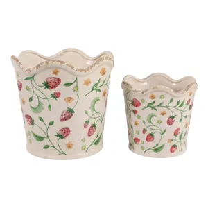 REEDHOLM SET OF 2 RED PLANTER 8 (IN) 4