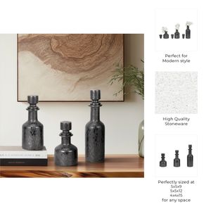 RAESIDE SET OF 3 BLACK VASES 15 (IN) 10