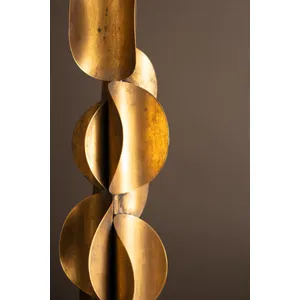 Tall Metal Table Lamp with Antique Gold Finish and Fluted Metal Shade 2