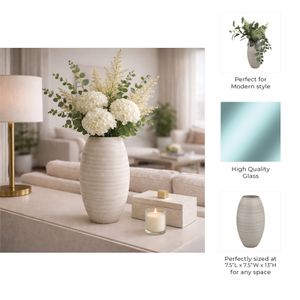 FINLEYTON GRAY GLASS VASE 13 (IN) 10