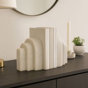 COOPERMOOR SET OF 2 WHITE BOOKENDS 6 (IN) 2
