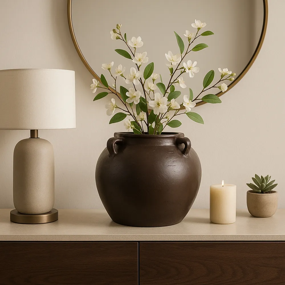 HARLEMRUN BROWN VASE 14 (IN)