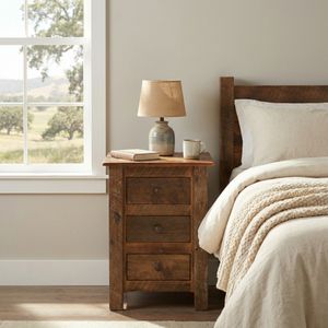 Barnwood Three Drawer Nightstand 1