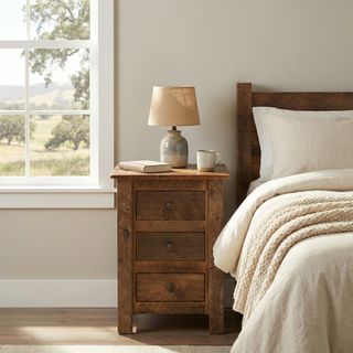 Barnwood Three Drawer Nightstand
