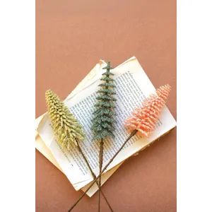 Mini Bottle Brush Trees on a Stem / Yellow 4