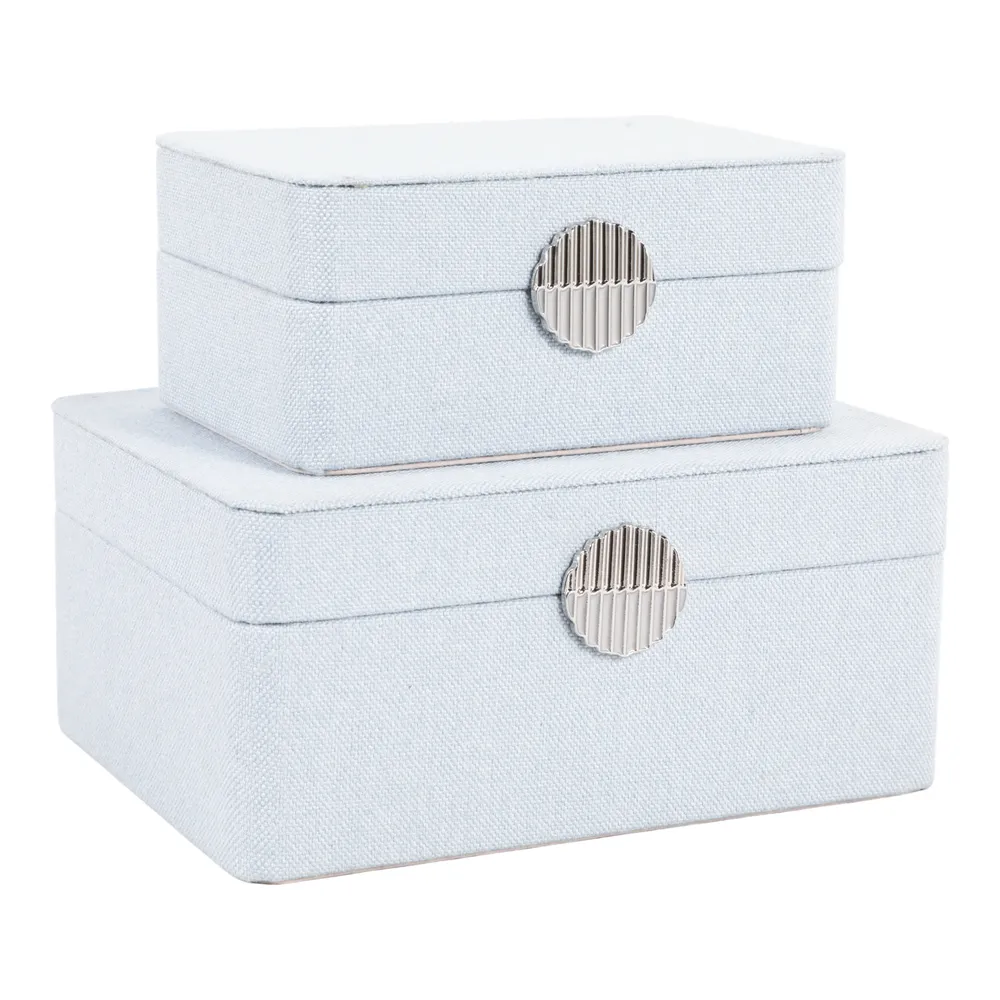 EVERTONPORT SET OF 2 BLUE BOXES 4 (IN)