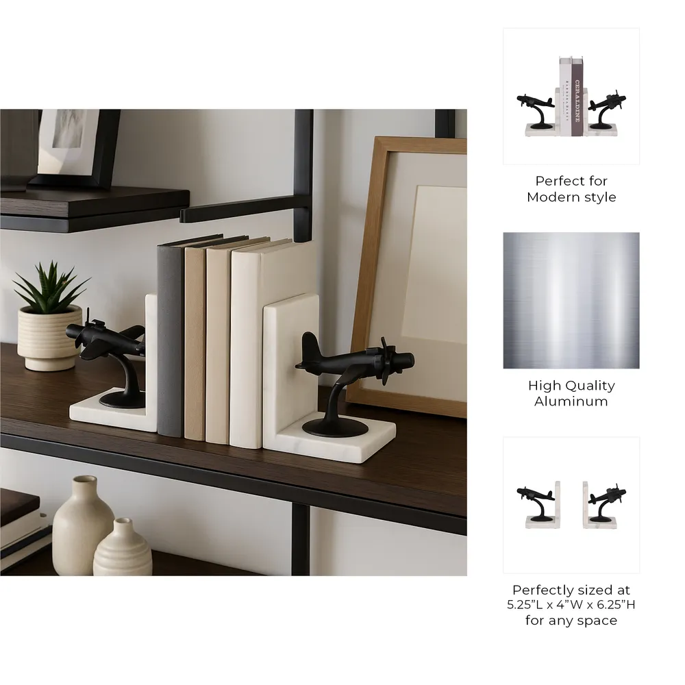 HOLDENFIELD SET OF 2 BLACK BOOKENDS 7 (IN)