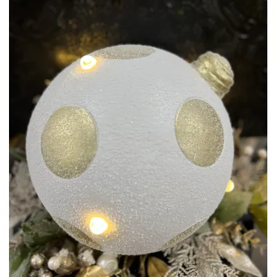 Large Gold Circle LED Resin Ornament 10in