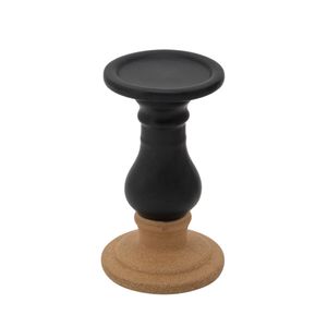 8" CANDLE HOLDER 2TONE, BLACK 1