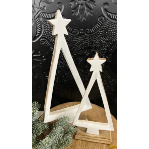 White Enamel Hollow Tree 16x7.5in 1