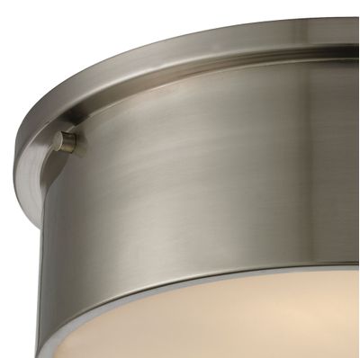 Simpson 14″ Wide 3-Light Flush Mount - Brushed Nickel