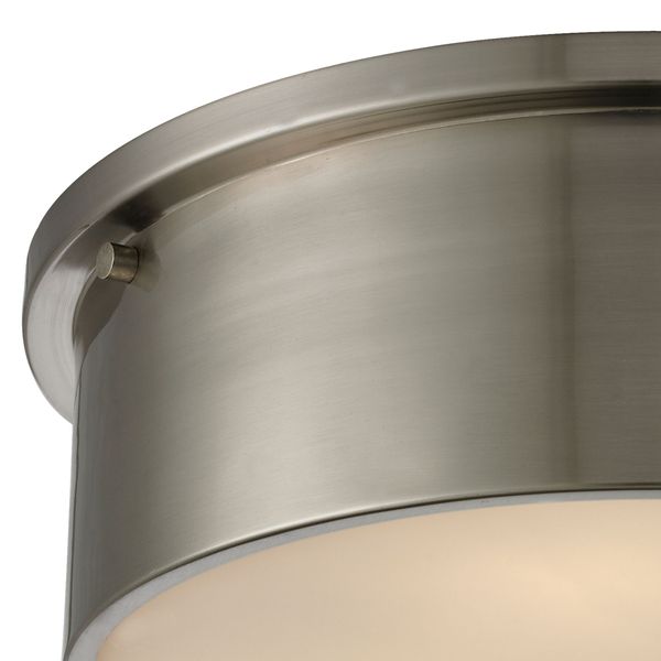 Simpson 14'' Wide 3-Light Flush Mount - Brushed Nickel