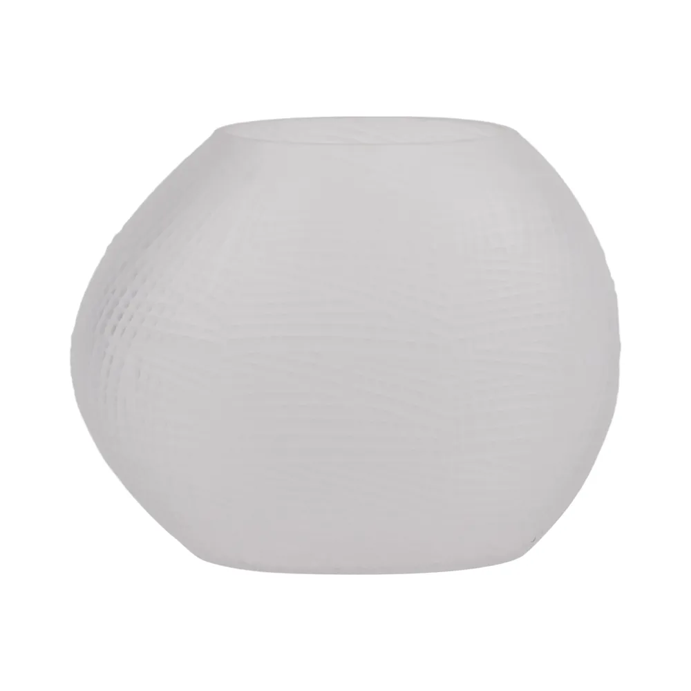 HELTONWELL WHITE GLASS VASE 8 (IN)
