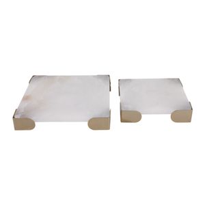 JANEVIEW SET OF 2 WHITE TRAY 2 (IN) 3