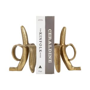 ERINBROOK SET OF 2 GOLD BOOKENDS 9 (IN) 3