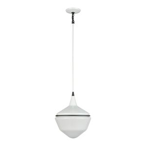 Mid-Century Schoolhouse 12'' Wide 1-Light Mini Pendant - Enamel White 2