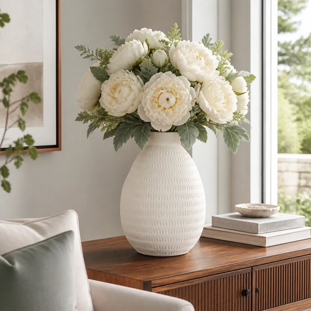MORRISCLIFF WHITE VASE 14 (IN)