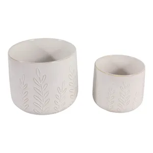 DUNRUN SET OF 2 IVORY PLANTER 7 (IN) 5