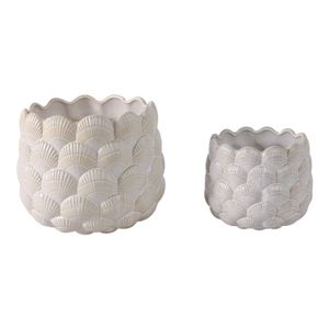 HARKENCREST SET OF 2 WHITE PLANTER 8 (IN) 5