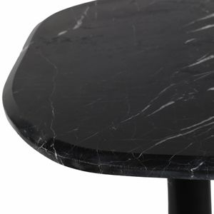 21" CURVED TOP MARBLE ACCENT TABLE, BLK 6