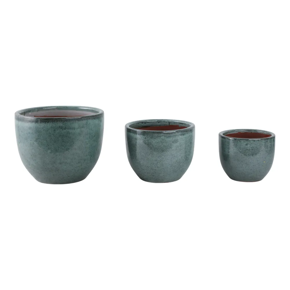 BOWENWELL SET OF 3 BLUE PLANTER 9 (IN)