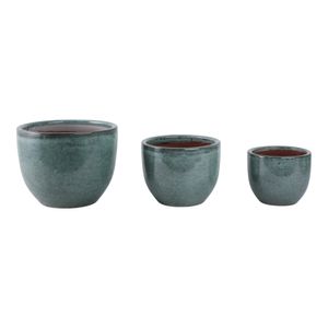 BOWENWELL SET OF 3 BLUE PLANTER 9 (IN) 4