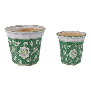 AIDENRIDGE SET OF 2 GREEN PLANTER 8 (IN) 3