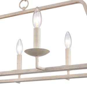 Joanie 34'' Wide 6-Light Linear Chandelier - Antique White 4