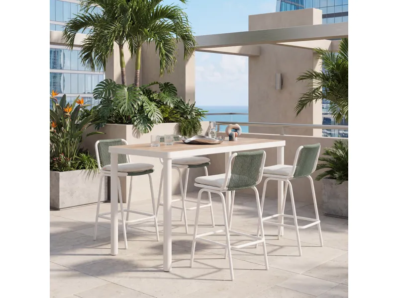Luft Barstool White & Green 9