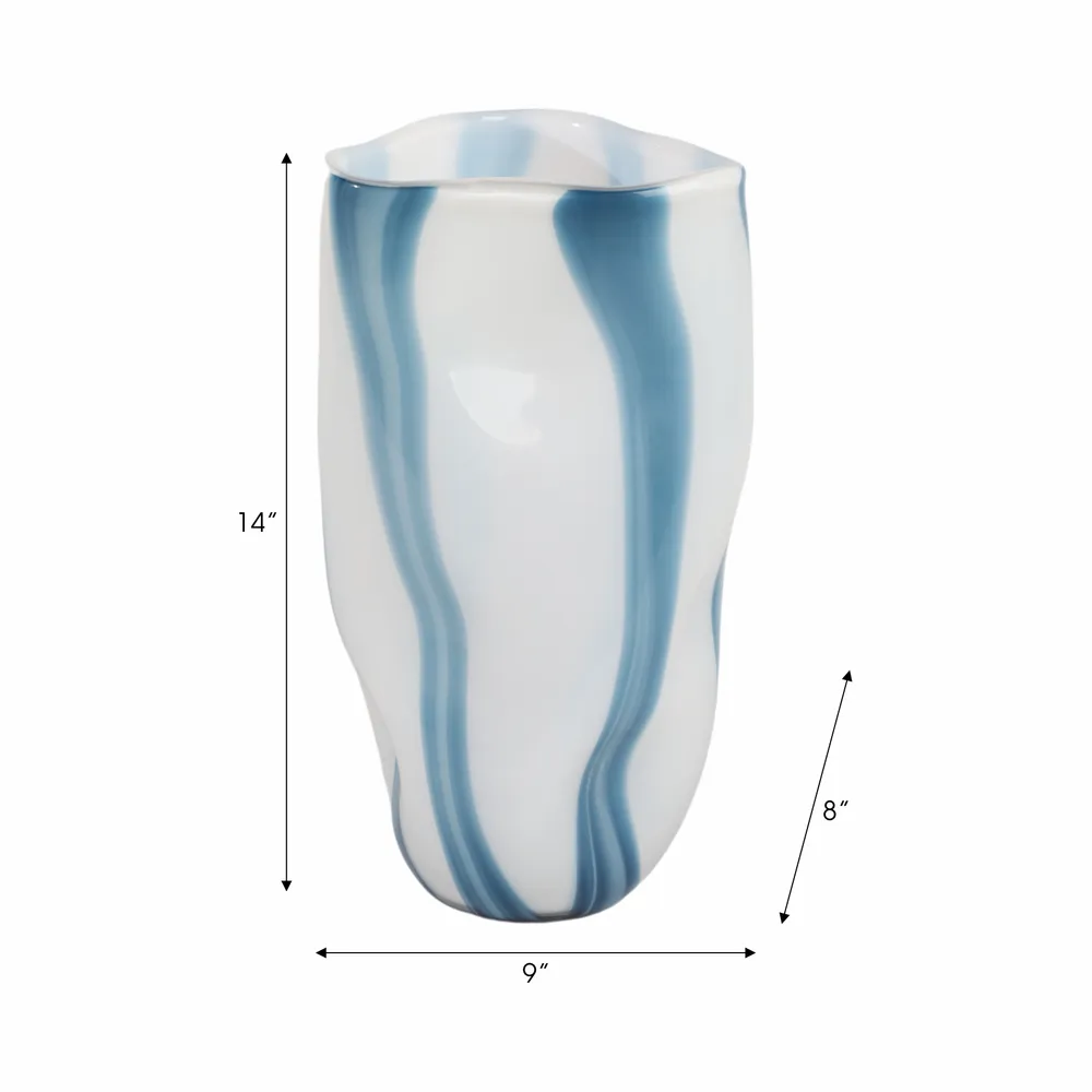 BIRCHBURN BLUE GLASS VASE 14 (IN)