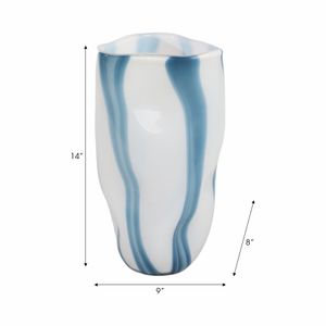 BIRCHBURN BLUE GLASS VASE 14 (IN) 9