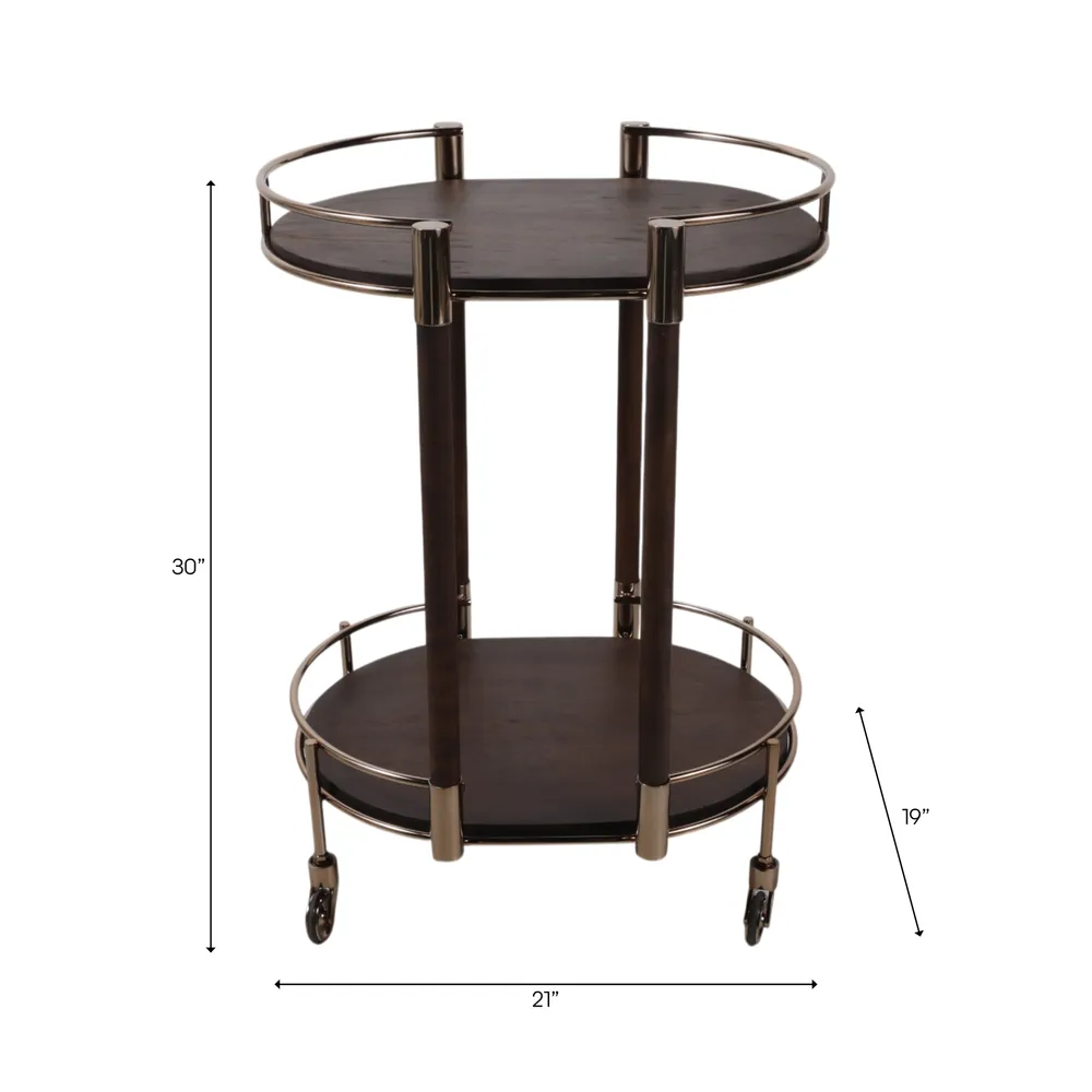 GUNNARWAY BRONZE BAR CART 30 (IN)