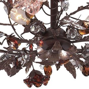 Cristallo Fiore 27'' Wide 3-Light Semi Flush Mount - Deep Rust 3