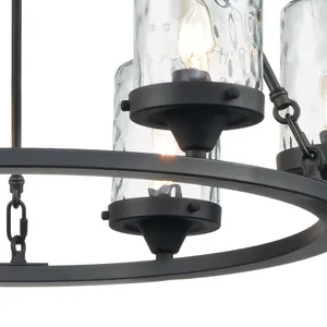 Torch 26″ Wide 6-Light Outdoor Pendant - Charcoal Black 3