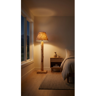 Cedar Log Floor Lamp without Lamp Shade - Natural