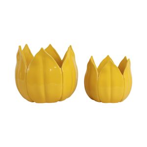 GENTRYWIND SET OF 2 YELLOW PLANTER 10 (IN) 4