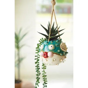 Ceramic Hanging Blowfish Planter 2