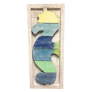 28" FRAMED SLAT STYLE SEAHORSE 1
