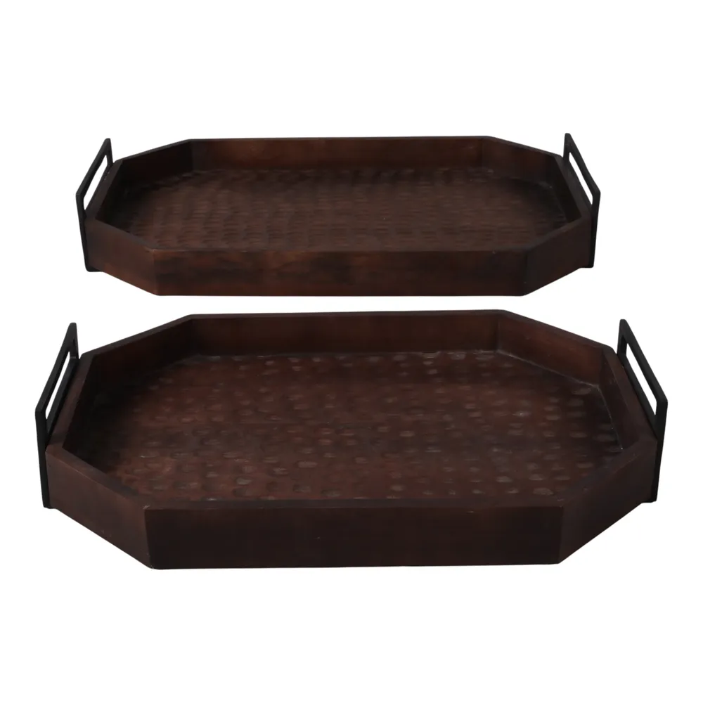 ERINOAK SET OF 2 BROWN TRAY 5 (IN)