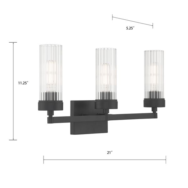 Lida 21'' Wide 3-Light Vanity Light - Matte Black