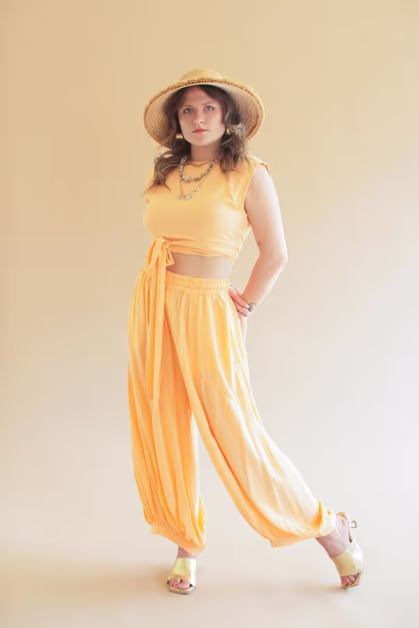 Challis Drawstring Balloon Pant / Cumin