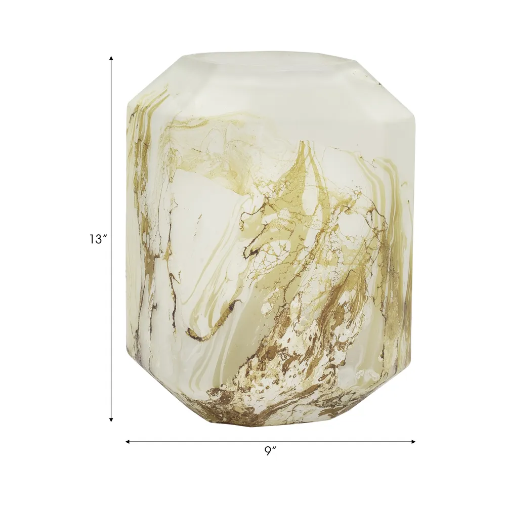 RAESTONE IVORY GLASS VASE 13 (IN)