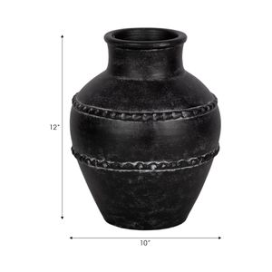 ROSEBEACH BLACK VASE 12 (IN) 9
