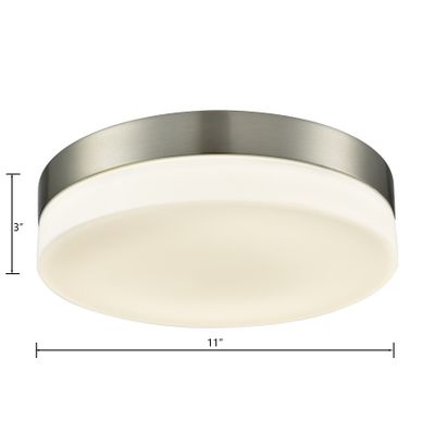 Holmby 11″ Wide 1-Light Flush Mount - Satin Nickel