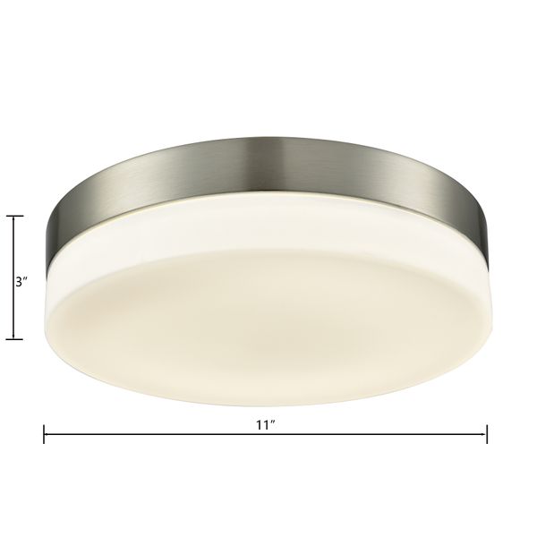 Holmby 11'' Wide 1-Light Flush Mount - Satin Nickel