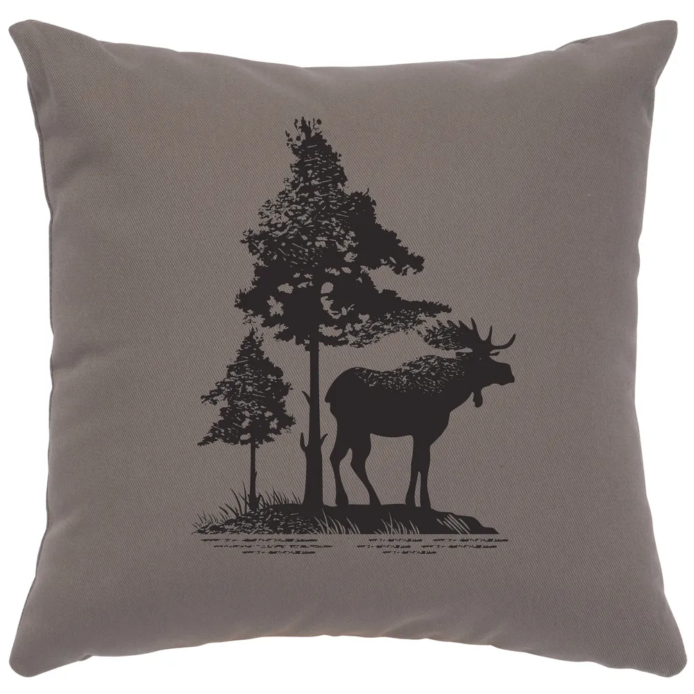 Image Pillow - Moose Tree - Cotton Chrome