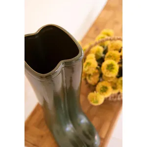 Large Ceramic Green Boot Vase 3