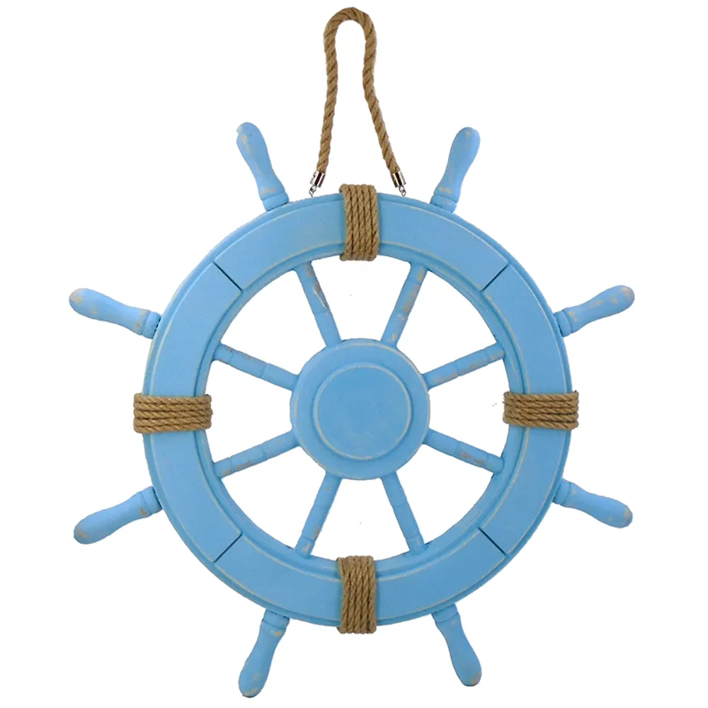 24-1/4" SHIPS WHEEL PLAQUE IN BLUE
