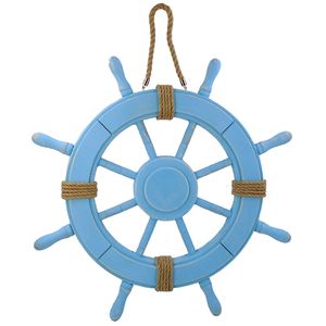 24-1/4" SHIPS WHEEL PLAQUE IN BLUE 1