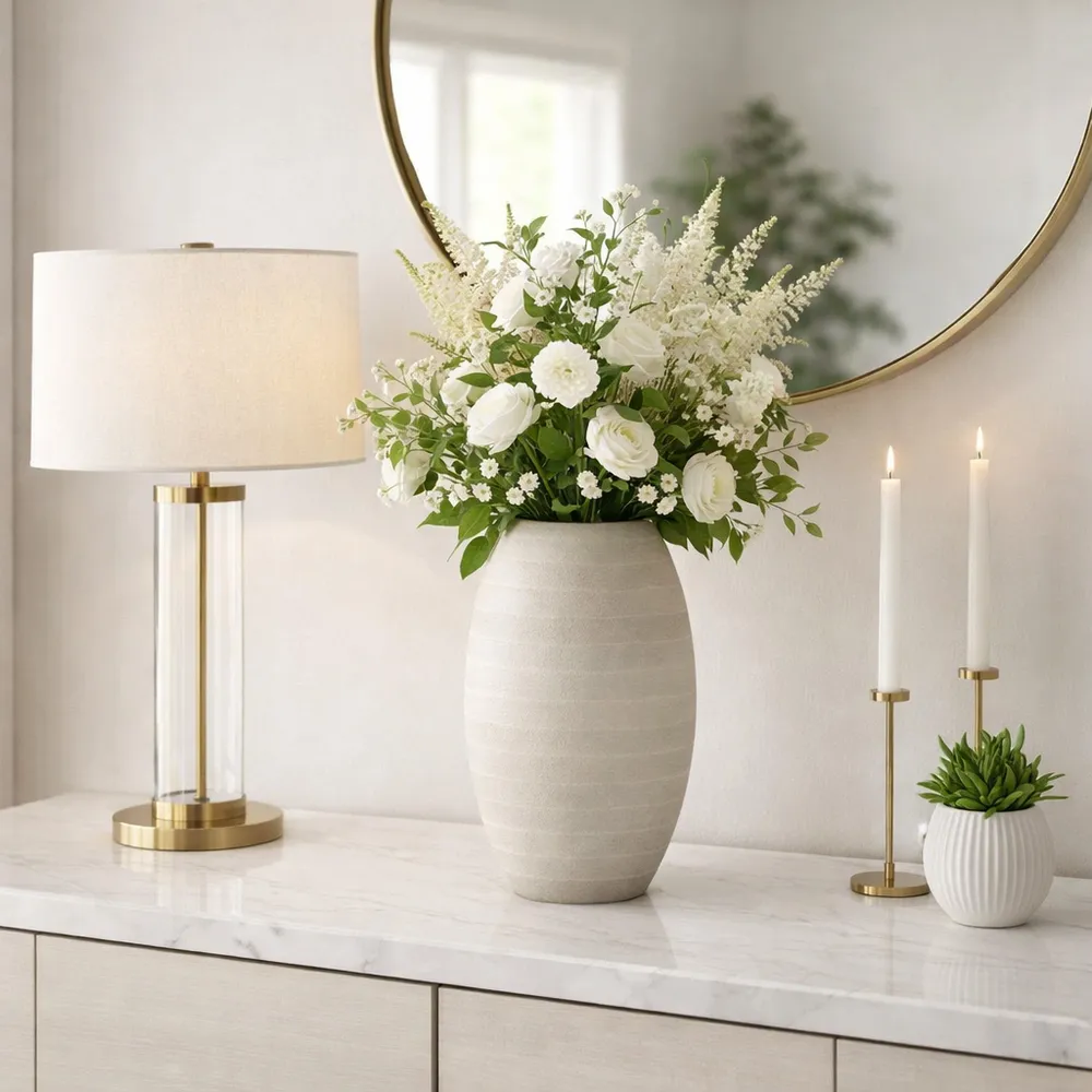 FINLEYTON GRAY GLASS VASE 13 (IN)